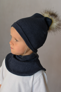 Spots on gray set with small ears - cap and neckerchief (1) (1) (1) (1)