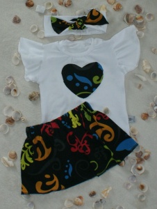 Ethno set - skirt, headband and t-shirt
