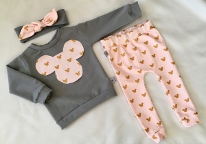 Gold Mouses set - blouse, leggins, and headband